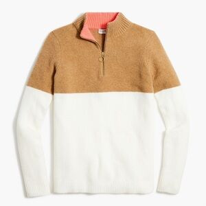 J. Crew Colorblock Zip-Up Sweater in Extra-Soft Yarn